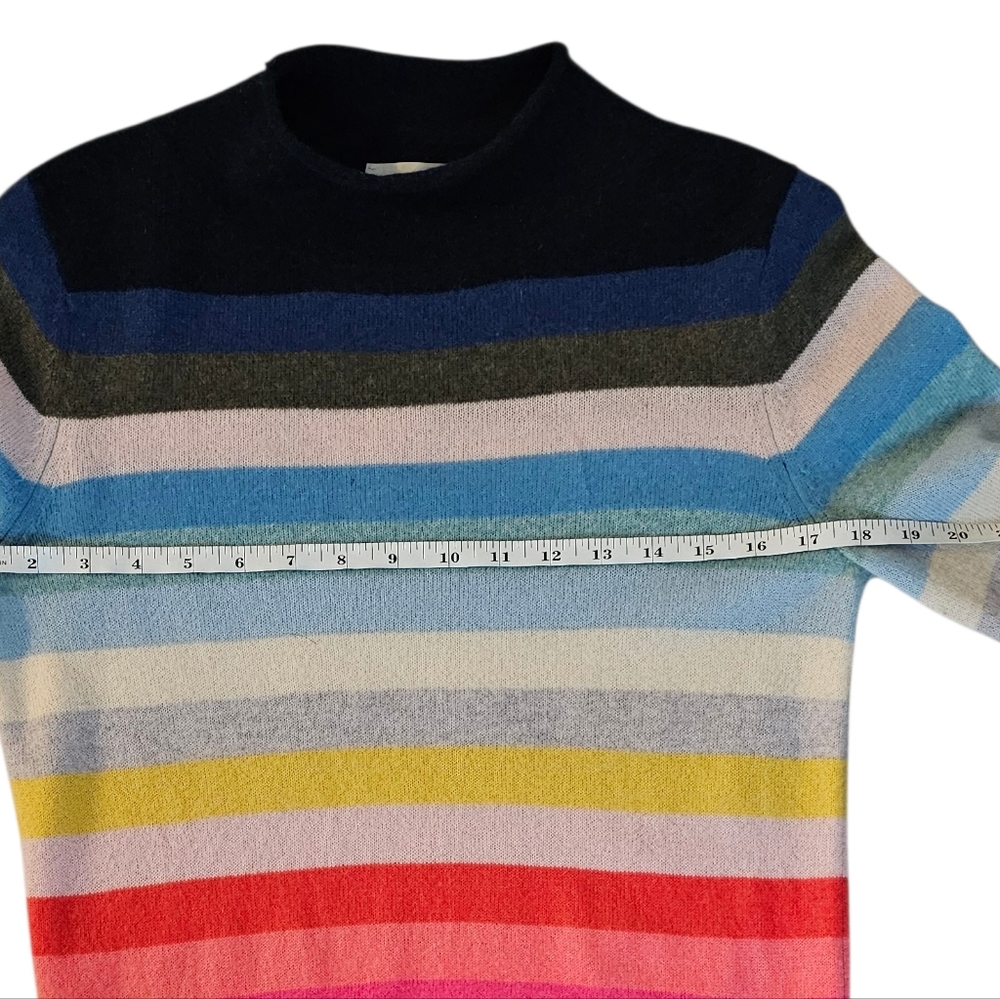 Anthropologie White + Warren Multicoloured  Cashmere Rolled Mock Neck Sweater XS - Picture 11 of 12